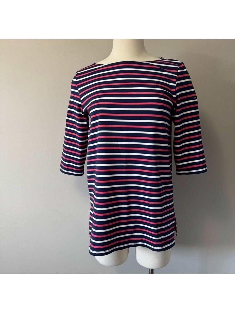 Saint James Multicolor Nautical Striped 3/4 Sleeve Top SZ Medium